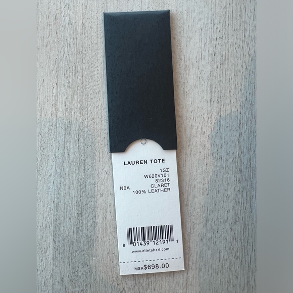 NWT Elie Tahari 100% Pebbled Leather Tote in Claret - Picture 11 of 17